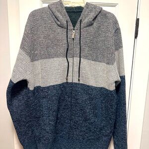 Manfinity Homme Men Colorblock Drawstring Hooded Zipper Thermal Cardigan